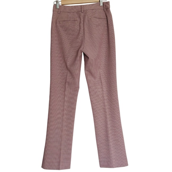 Express Columnist Barely Boot Pants Womens 4S Mid Rise Stretch Pink Houndstooth - Picture 2 of 9